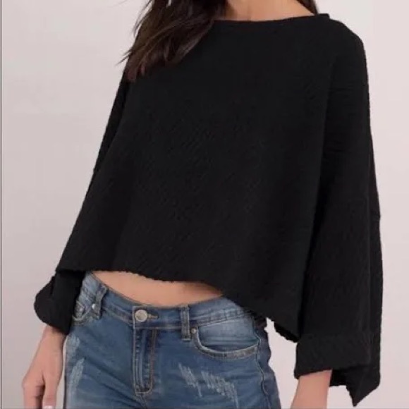 Free People Sweaters - Free People Black Crew Neck Sweater